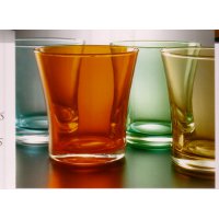 ZAmy bicchiere vetro soffiato bibita ambra cm12,5