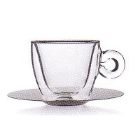 Duos thermic espresso cup+stainless steel saucer cl 6,5-Bormioli