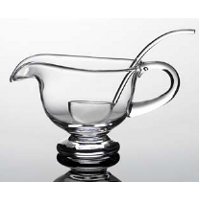 Glass sauciere with spoon cl.25